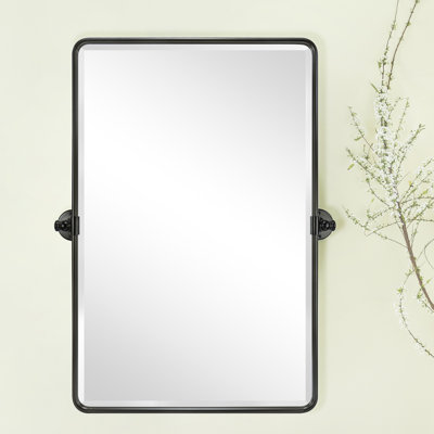 Woodvale Metal Framed Beveled Pivoting Wall Mirror