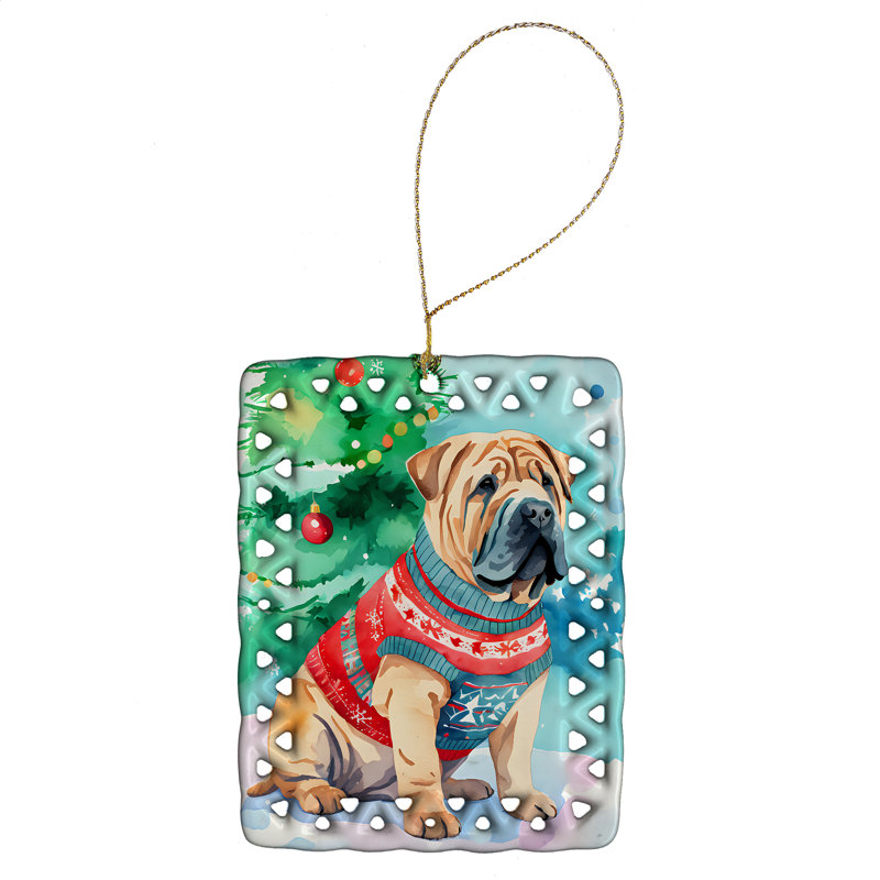 Ornement en porcelaine Shar Pei Christmas, Shar Pei 3646
