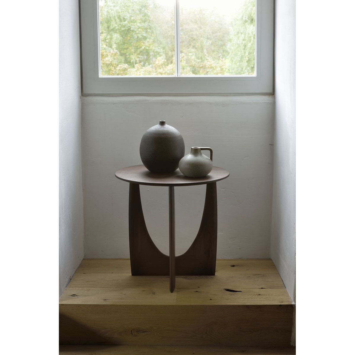 Ethnicraft Geometric Solid Wood Pedestal End Table | Perigold