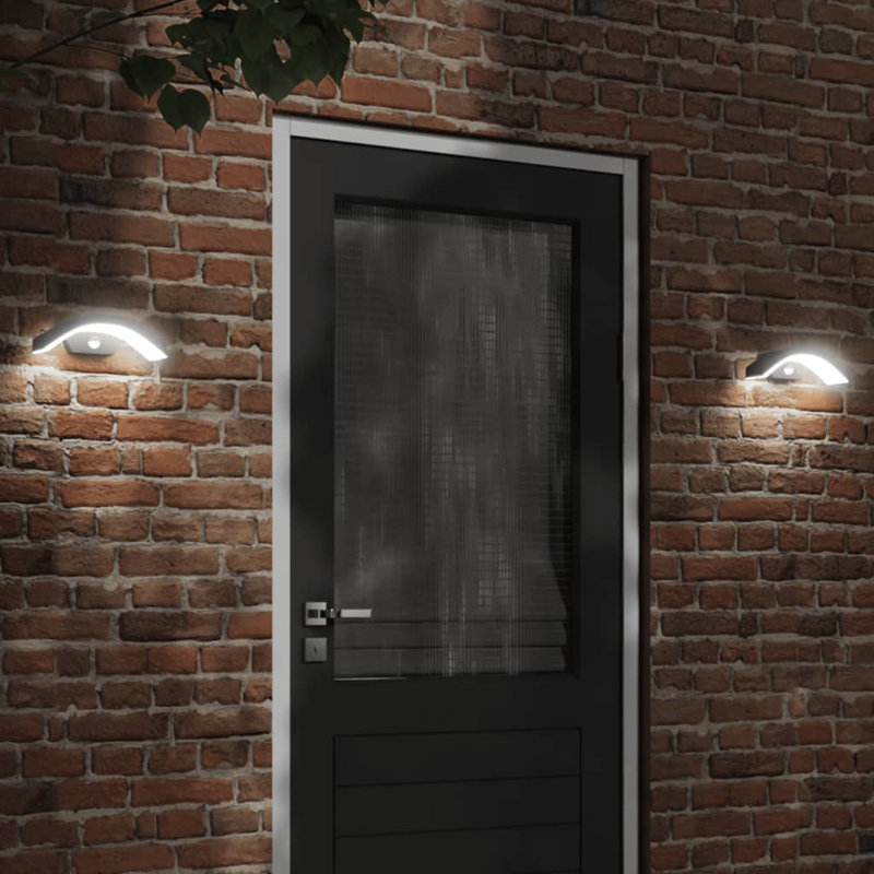 Darshil Plug-in LED Outdoor Wall Lights, Black