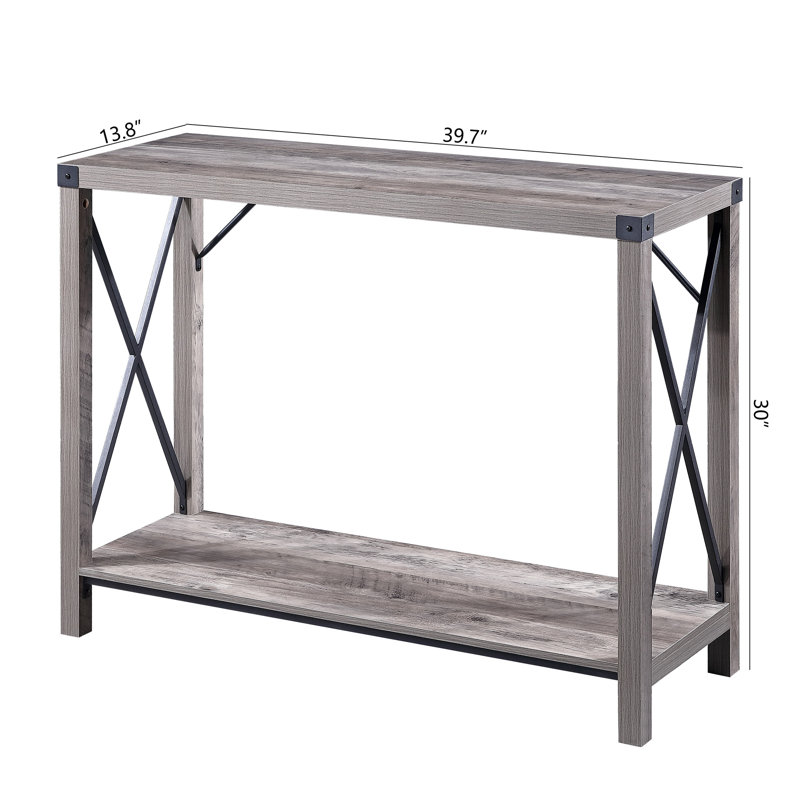 Ceianne 39.4" Console Table with Storage Shelf, Grey