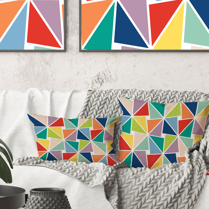 Geometric Throw Pillow, 16" x 16"