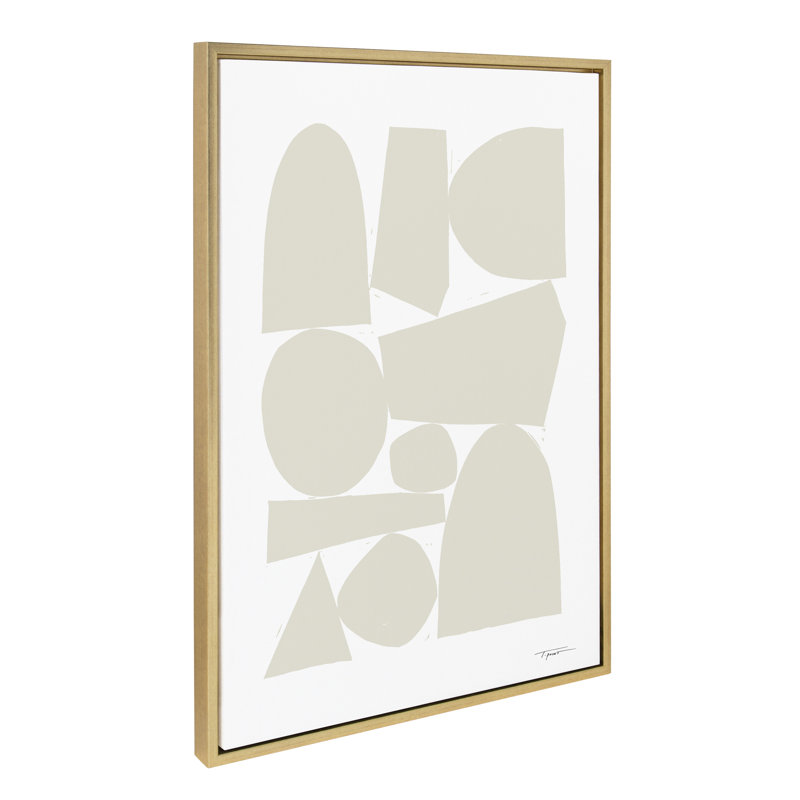 «Construct II Neutral» par déclaration sur toile encadrée, H 33 po x l 23 po, Or
