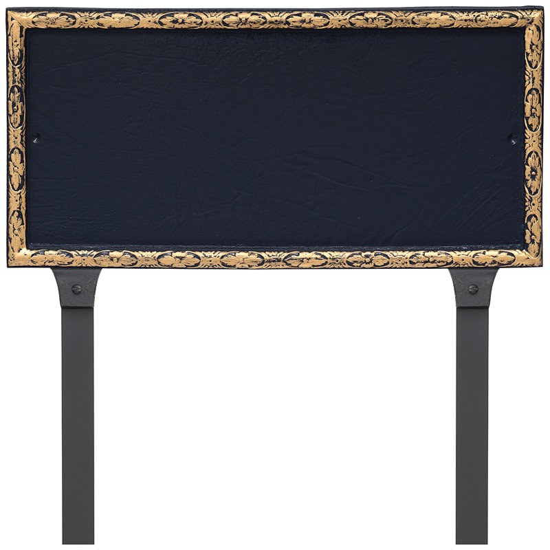 Plaque d'adresse rectangulaire à une ligne avec piquets de pelouse Jefferson, Bleu marine / doré, Oui