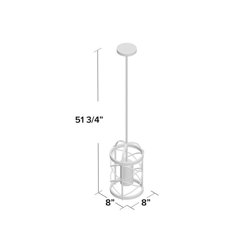 Luminaire suspendu cylindrique de style lanterne à 1 lumière Gaen, Bronze vieilli