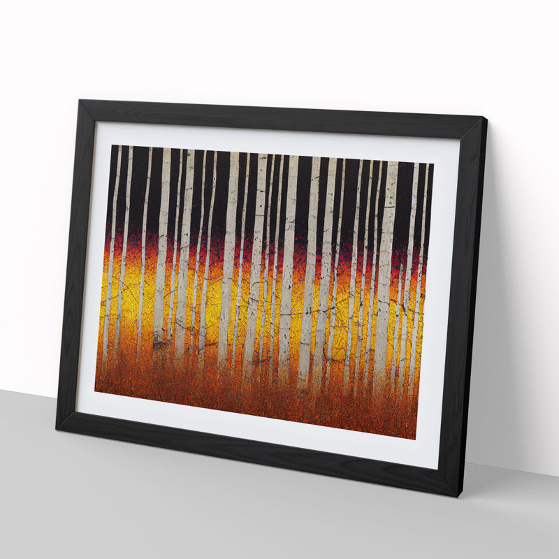 Abstract Autumn Forest Vol.4 - Single Picture Frame Painting, Black, 25cm H x 34cm W x 2cm D