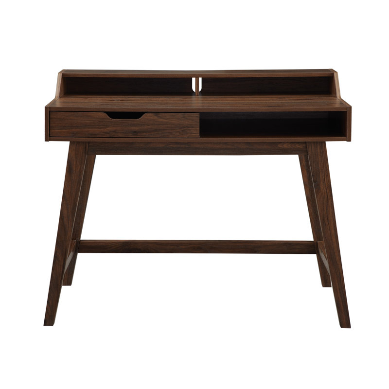 Azalya Computer Desk, Dark Walnut