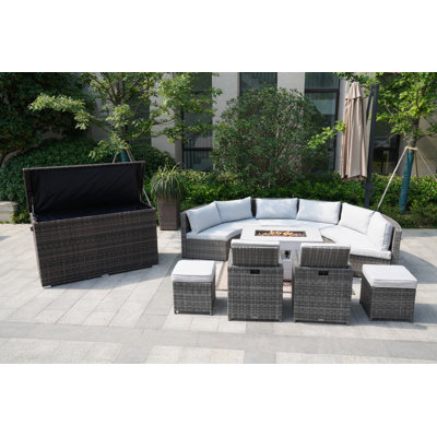 10 - Person Patio Conversation Set with Cushions