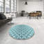 Tapis bleu ciel/noir en laine géométrique-2098954968