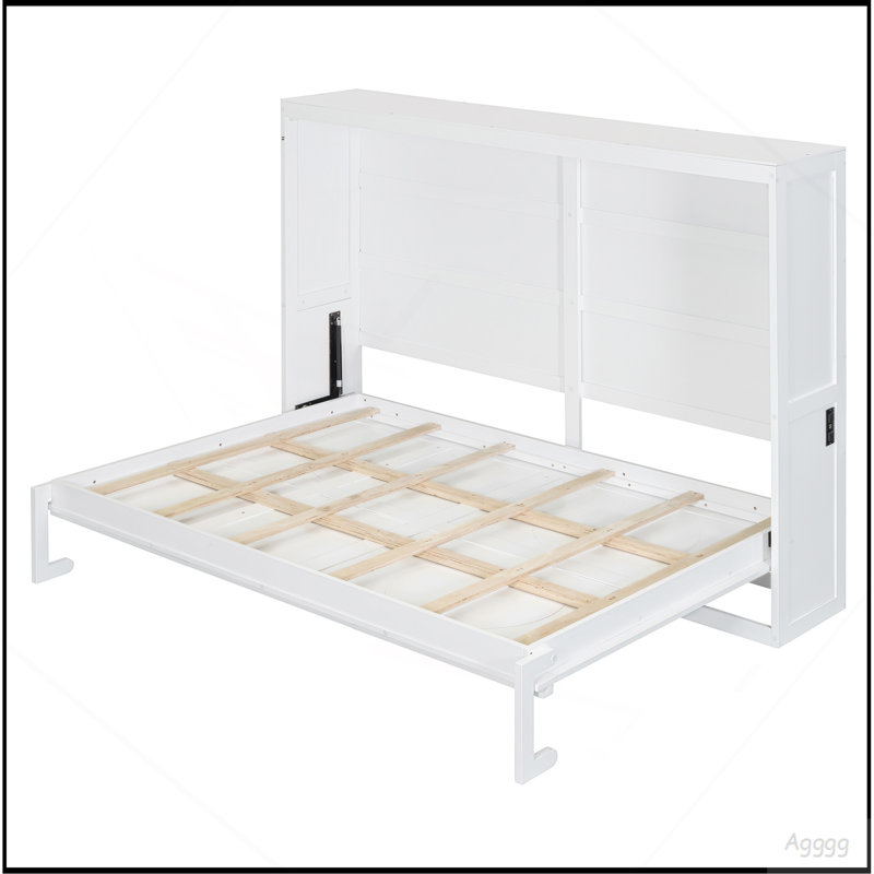 Full Size Murphy Bed Wall Bed,White