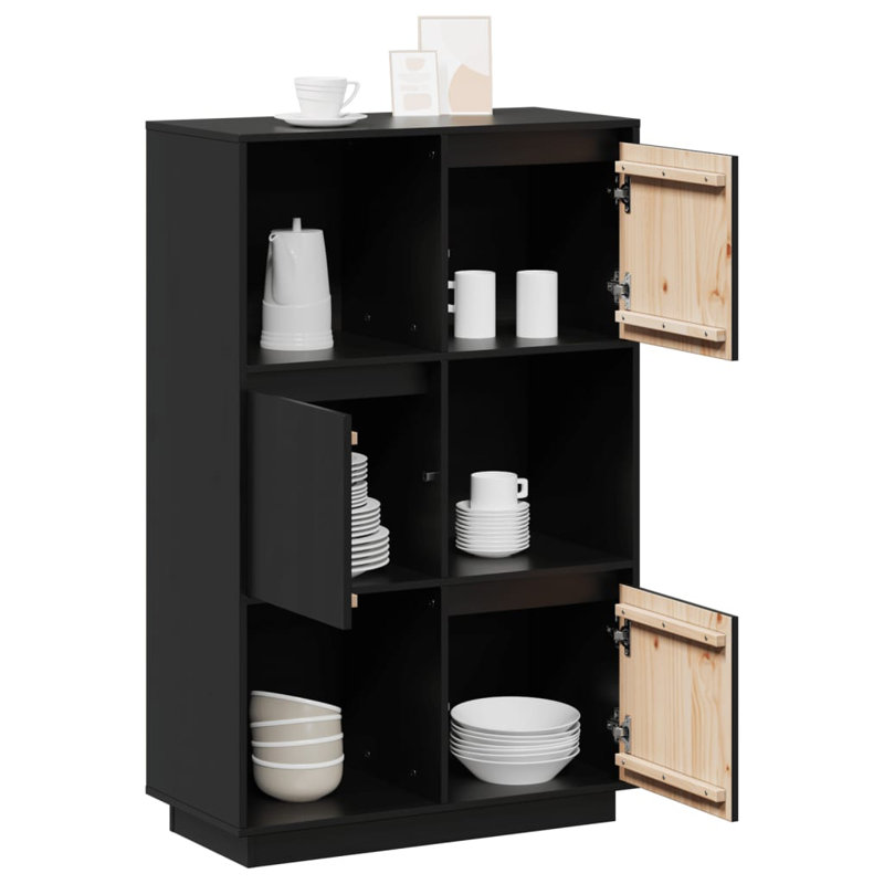 Preece 74cm Solid Wood Sideboard, Black