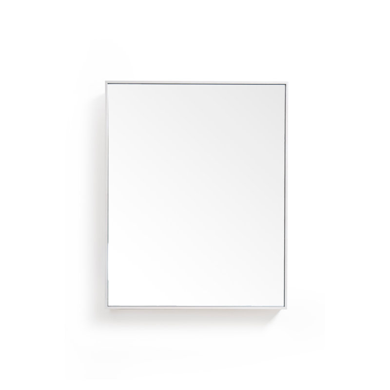 Slimline 18'' W Mirrored Medicine Cabinet, Oyster White