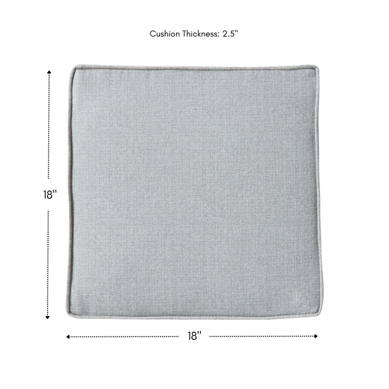 Outdoor Dining Chair Seat Pad, Heather Gray