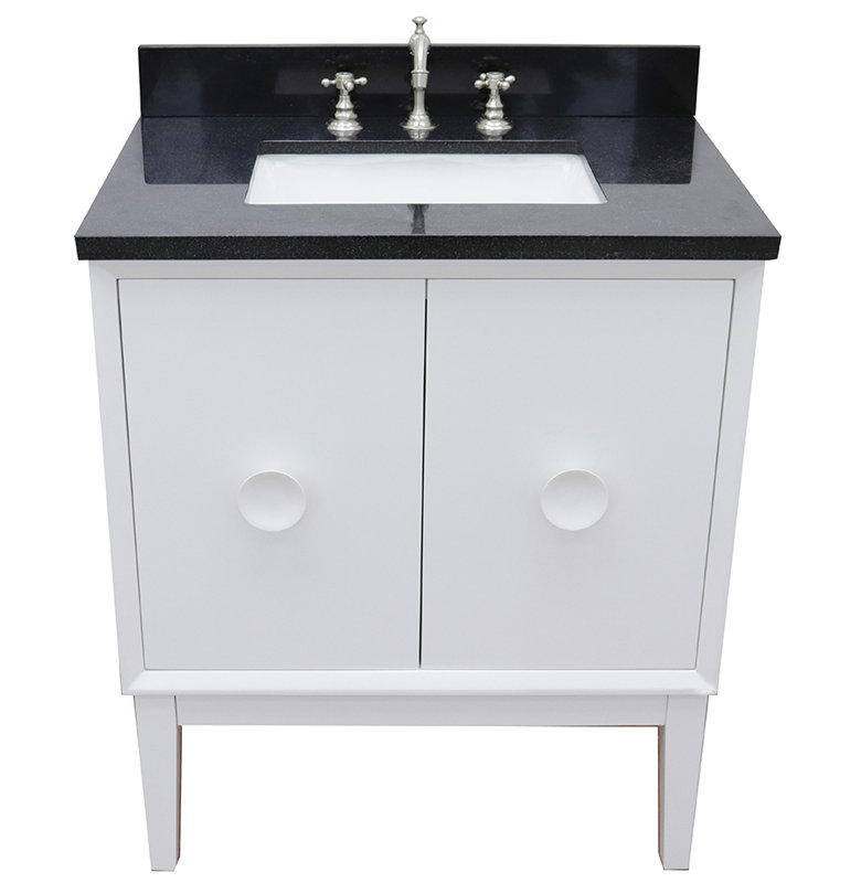 Ensemble de meuble-lavabo simple 31 po Crumley, Blanc / noir galactique