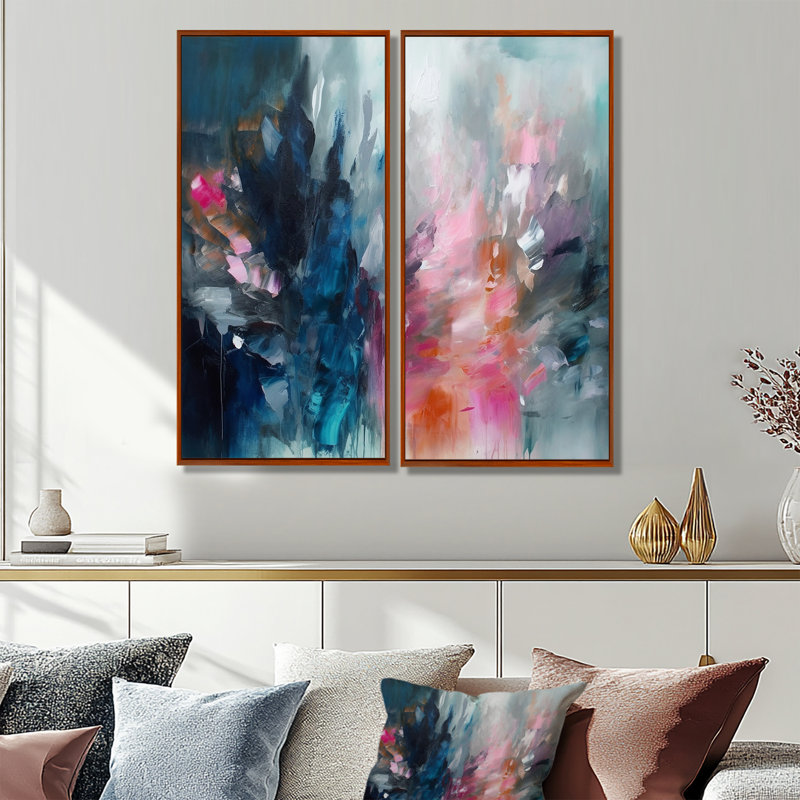 Clytia - Art mural abstrait sur toile, H 40 po x l 40 po, Brun, Impression encadrée flottante