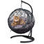 Balançoire en forme d'œuf de chat avec support et coussin, chaise pivotante suspendue en rotin et osier, lit douillet pour chats