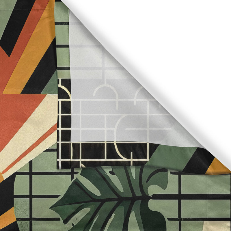 Monstera Kitchen Curtain, 55" W x 30" L