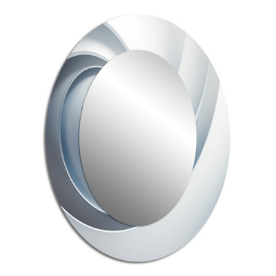 Miroir mural blanc en forme d'orbite blanche