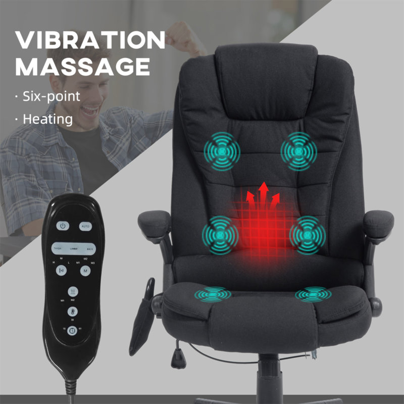 6 Point Vibrating Massage Office Chair With Lumbar Heat