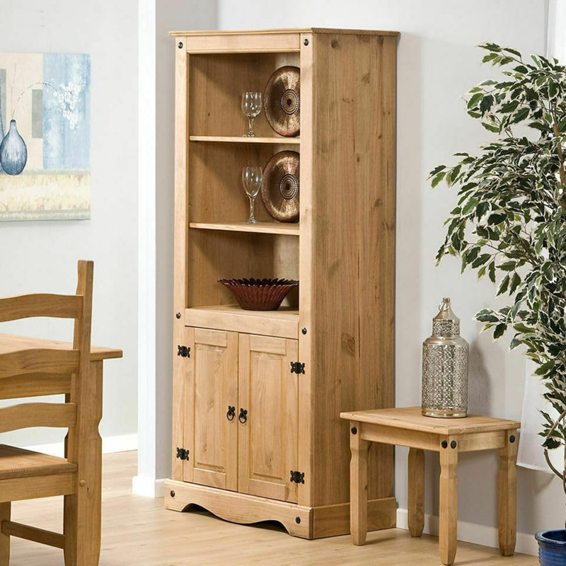 Castillon Bookcase Display Cabinet Corona Style, Natural