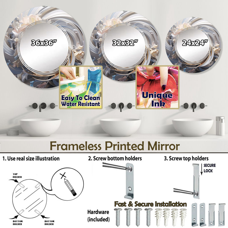 Clogh Circle Mirror, 24" x 24"