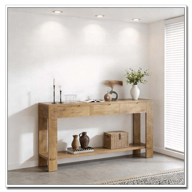 Narrow Console Table with Sturdy MDF Construction