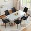 Ensemble de 2 chaises de salle à manger, avec coussin moelleux et pieds réglables, chaises de cuisine rembourrées avec base en X et pieds en métal-932849052