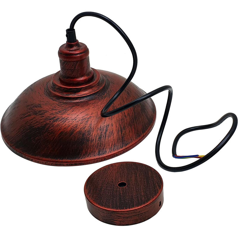 1 - Light Rustic Red Bowl Pendant, Yes