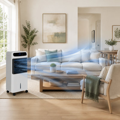 Refroidisseur d'air par évaporation portable 32 "avec réservoir de 3,2 gallons et sacs de glace pour le salon, la chambre à coucher