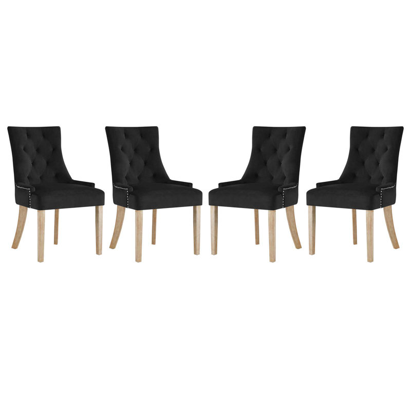 Pose Upholstered Fabric Dining Chair, Black, 4