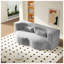 Canapé-lit moderne en velours côtelé gris clair avec 2 coussins - Canapé-lit pliant convertible pour lit simple, lit d'invité et salle de jeux, aucun assemblage requis
