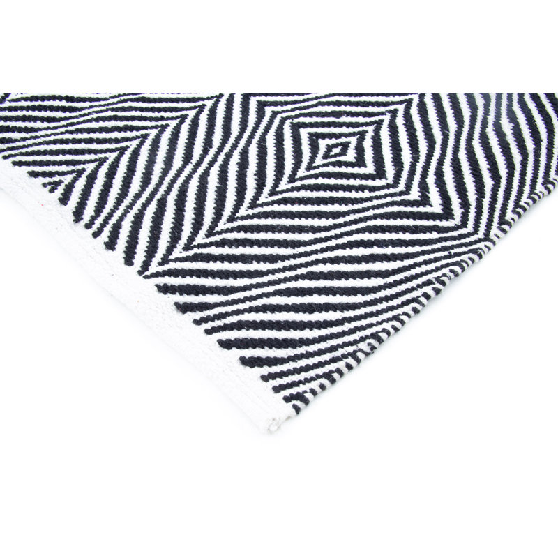 Geometric Wool Hand Woven 60cm X 90cm Area Rug