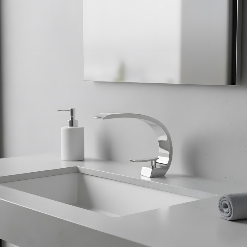 Single-hole Bathroom Sink Faucet with Single Handle, Chrome