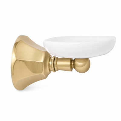 Porte-brosse à dents et porte-verres mural de style Mississippi vintage en porcelaine décorative, laiton massif