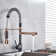 Modern Single Handle Single Hole Kitchen Sink Faucet with Pull Down Sprayer Swivel Mixer Tap