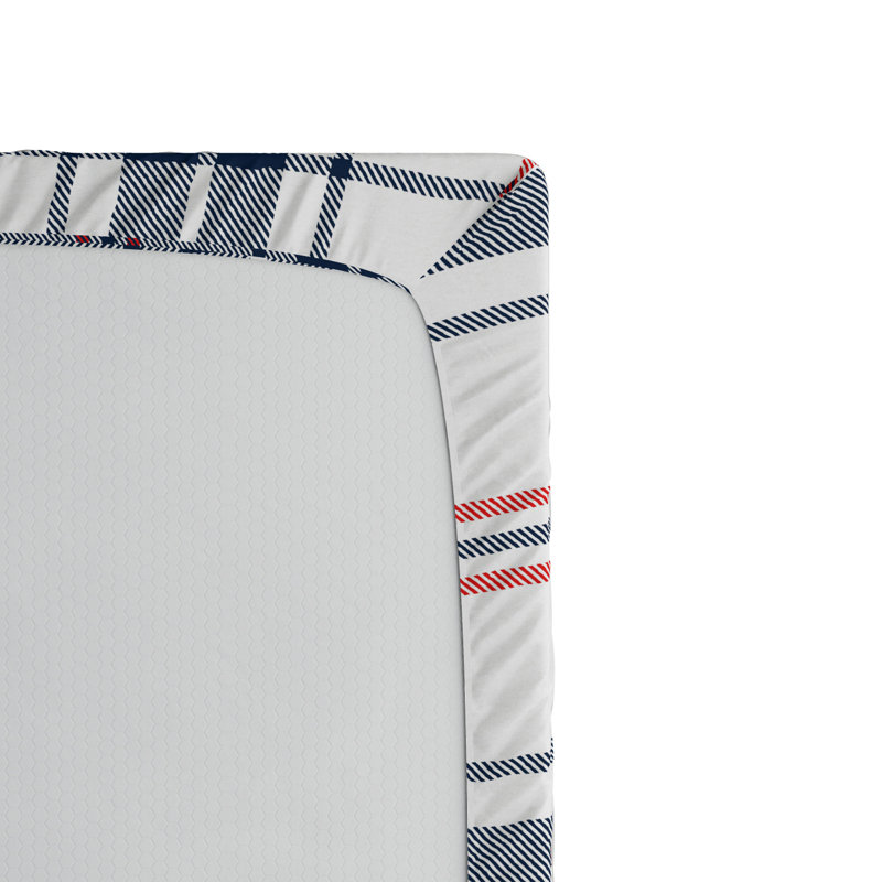 Microfiber Plaid Fitted Sheet, Queen Fitted Sheet, Black/Blue, Plaid 5