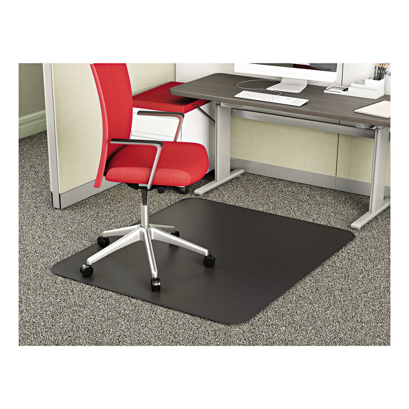 Medium Pile Carpet Beveled Rectangular Chair Mat, 36" W x 48" D