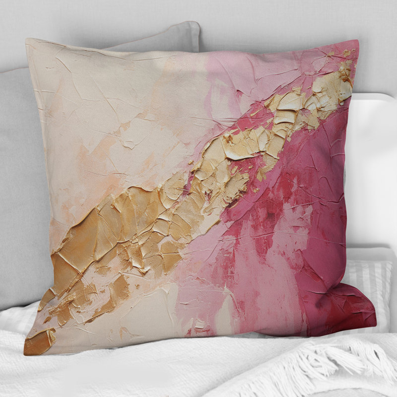 Coussin décoratif rose en or rose