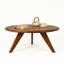 Table basse ronde en bois de noyer Petra, style Mid-Century moderne-1208902537