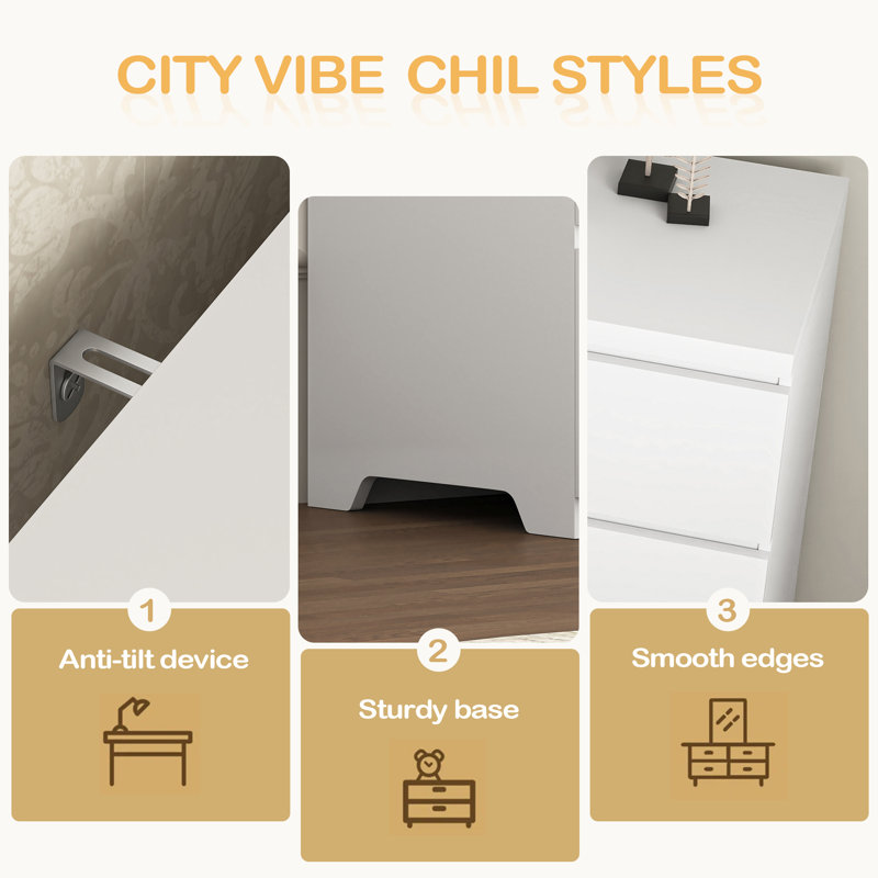 Commode double 12 tiroirs, commode en bois moderne avec grand espace de rangement pour la chambre à coucher, Blanc