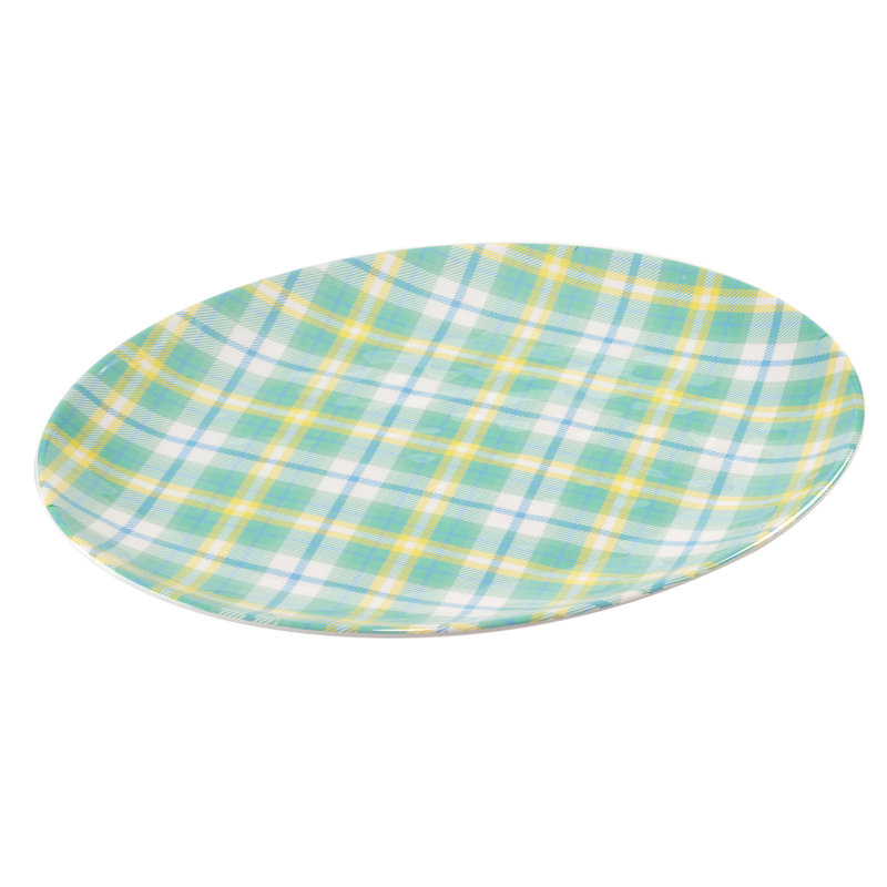 Easter Morning Plaid Multicolor Melamine Tray Set, 2 Pieces