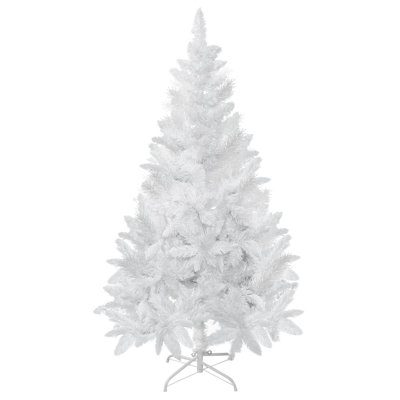 Arbre de Noël artificiel Holiday Aisle® avec branches réalistes en pin, ouverture automatique, pour la décoration intérieure, blanc