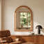 Miroir mural arqué en bois massif avec cadre perlé-489673312-489673340