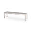 Banc de salle à manger d'extérieur moderne en aluminium avec siège en faux bois, gris et argent