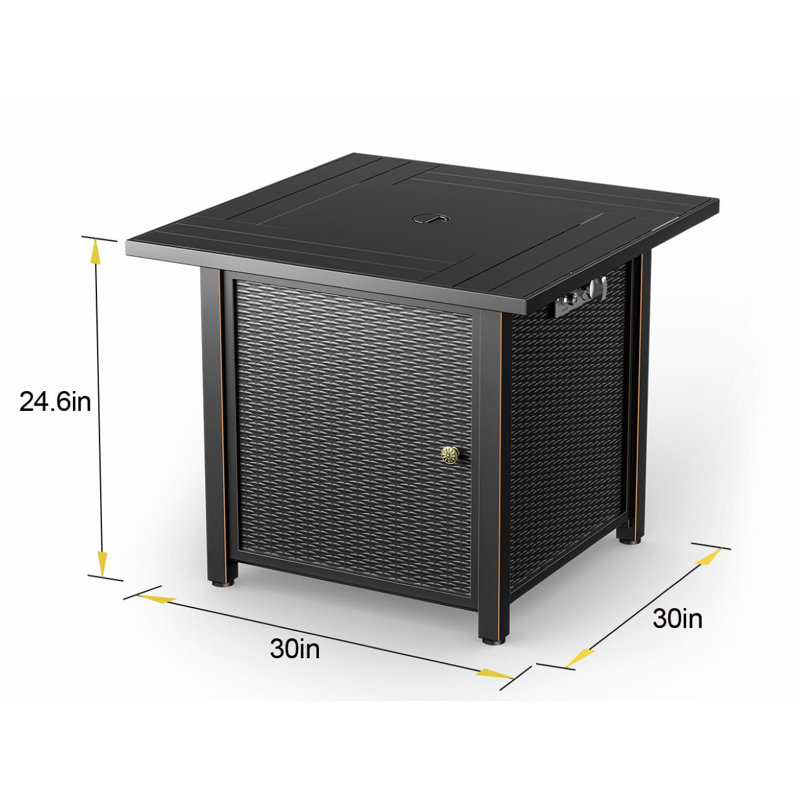 30" Anti Rust Coated Steel Propane Fire Pit Table