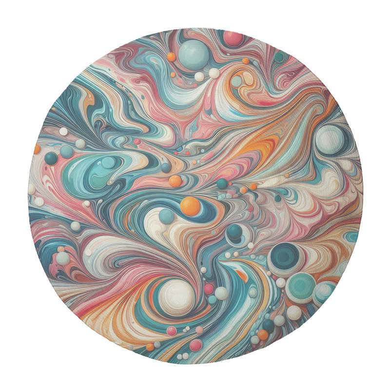 Tapis tressé en marbre Spectrum, Rond 5 pi