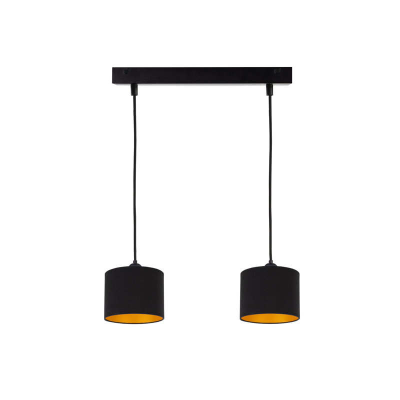 Marciella - Light Drum Pendant, Black, 21cm H x 54cm W, 2