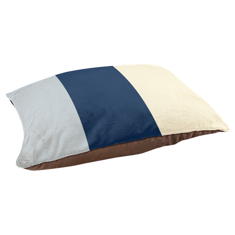 Coussin extérieur Phoenix, Très grand (l 50 po x P 40 po x H 17 po), Argent métallique / bleu marine / crème