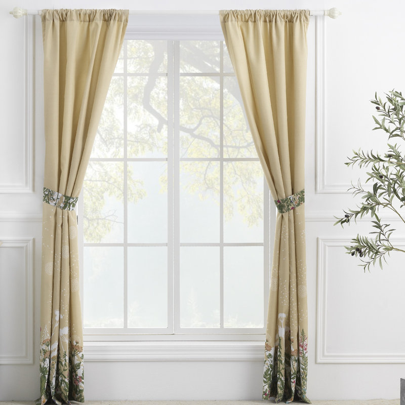 Paire de rideaux semi-transparents avec passe-tringle Dandelion