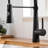 Black Pull Down Kitchen Faucet, Single Handle Design, Robust Brass Construction, Corrosion Coating, Stream And Spray Settings, Easy Installation